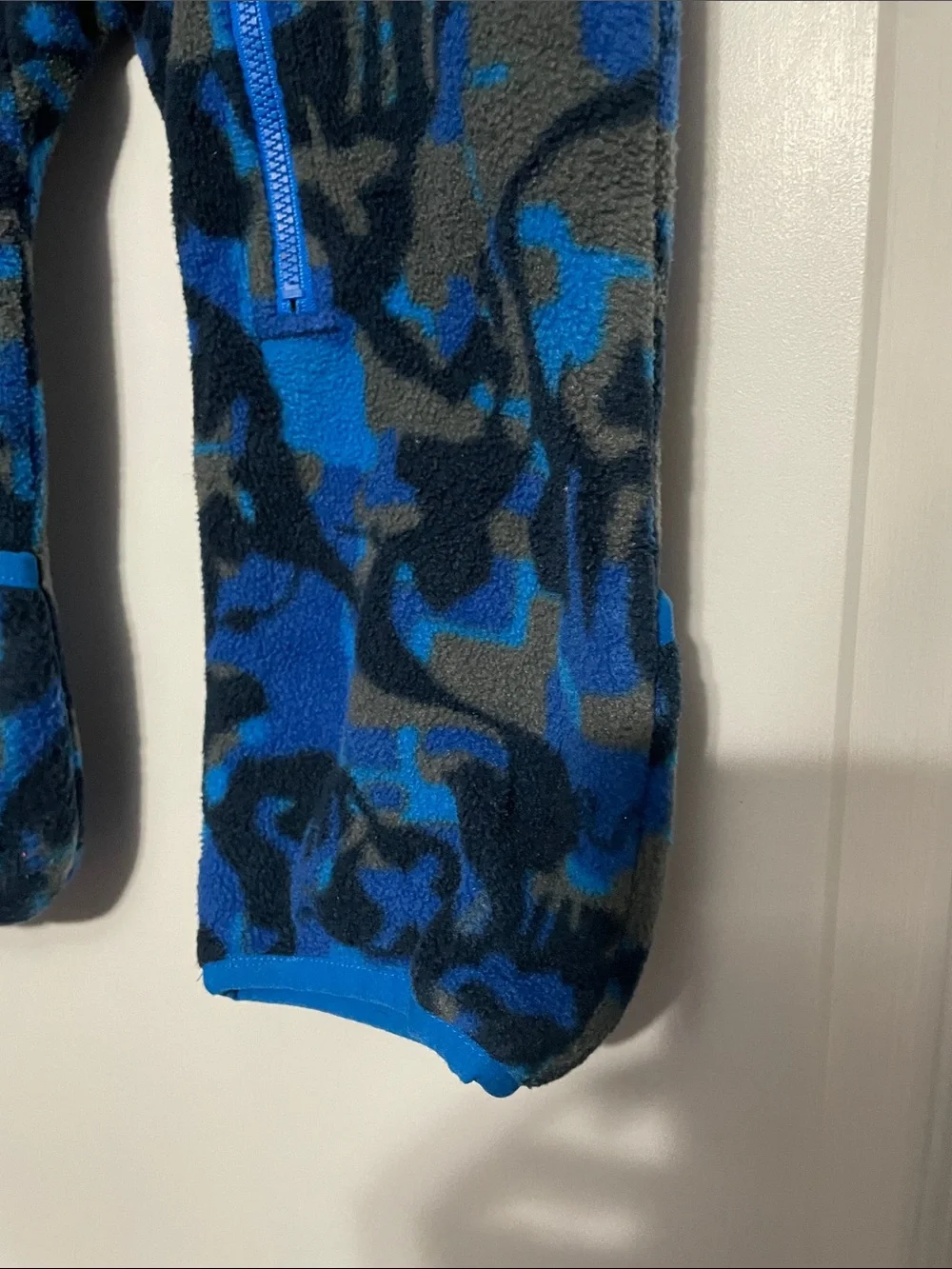 Columbia Blue and Gray Camo Fleece Hooded One-Piece
